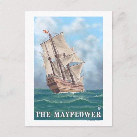 Plymouth, MassachusettsView of the Mayflower Briefkaart (Voorkant)
