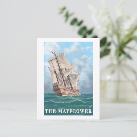Plymouth, MassachusettsView of the Mayflower Briefkaart (Staand voorkant)