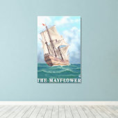 Plymouth, MassachusettsView of the Mayflower Canvas Afdruk (Insitu (Houten vloer))