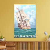 Plymouth, MassachusettsView of the Mayflower Canvas Afdruk (Insitu (Woonkamer))