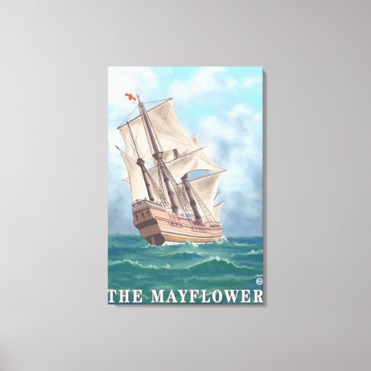 Plymouth, MassachusettsView of the Mayflower Canvas Afdruk (Voorkant)