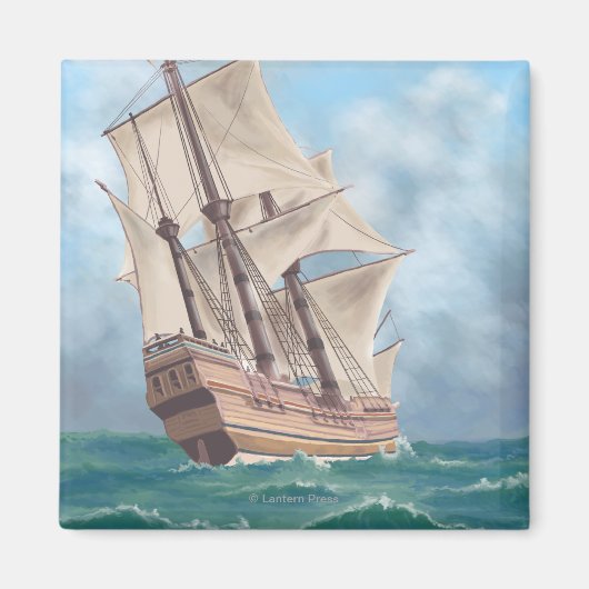 Plymouth, MassachusettsView of the Mayflower Magneet (Voorkant)