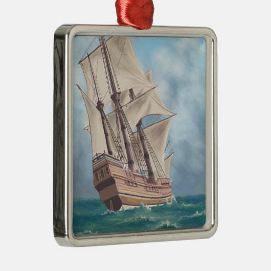 Plymouth, MassachusettsView of the Mayflower Metalen Ornament (Rechts)