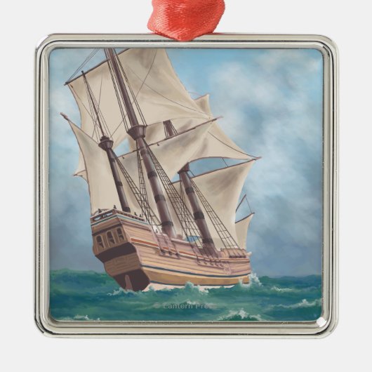 Plymouth, MassachusettsView of the Mayflower Metalen Ornament (Voorkant)
