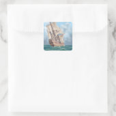 Plymouth, MassachusettsView of the Mayflower Vierkante Sticker (Tas)