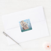 Plymouth, MassachusettsView of the Mayflower Vierkante Sticker (Envelop)