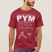 Plymouth Municipal Airport PYM T-shirt (Voorkant)