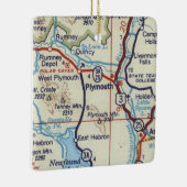 Plymouth NH Map Keramisch Ornament (Rechts)