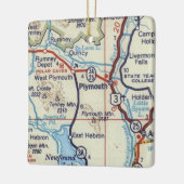 Plymouth NH Map Keramisch Ornament (Links)