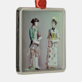 Plymouth porcelain shepherd en herderdess metalen ornament (Rechts)