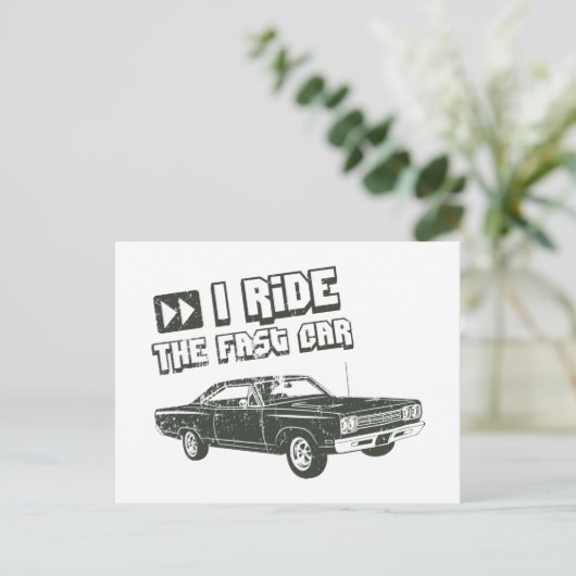 Plymouth Road Runner 1969 Briefkaart (Staand voorkant)