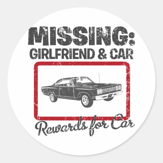 Plymouth Road Runner 1969 Ronde Sticker (Voorkant)