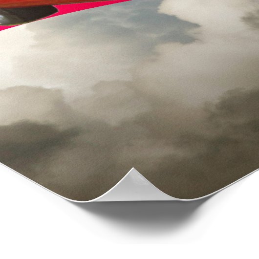 Plymouth Roadrunner And American Flag Poster (Hoek)