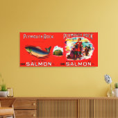 Plymouth Rock Brand Salmon Label Canvas Afdruk (Insitu (Woonkamer))