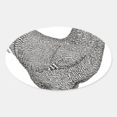 Plymouth Rock Chicken Drawing Ovale Sticker (Voorkant)