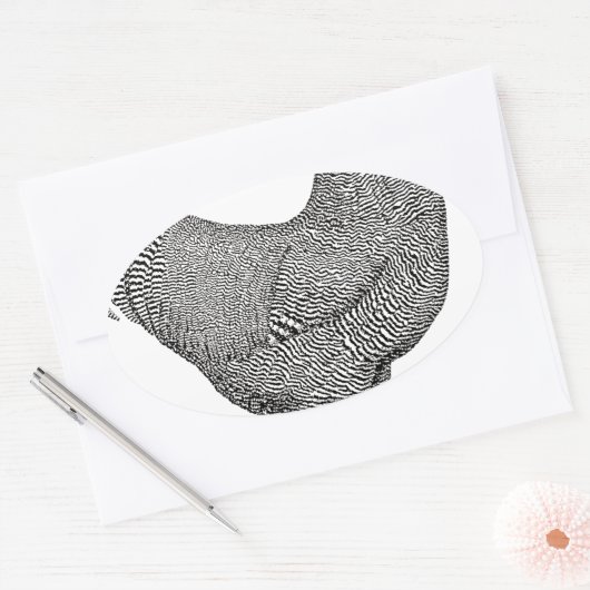 Plymouth Rock Chicken Drawing Ovale Sticker (Envelop)