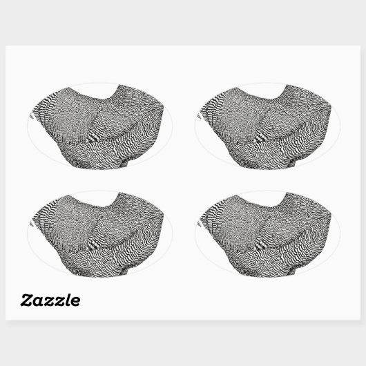 Plymouth Rock Chicken Drawing Ovale Sticker (Vel)