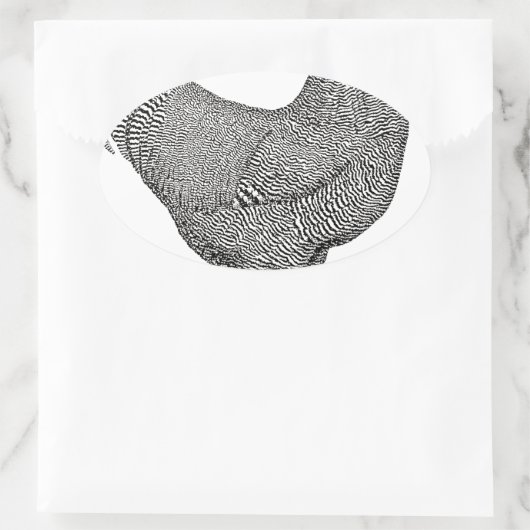 Plymouth Rock Chicken Drawing Ovale Sticker (Tas)