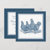 Plymouth Rock Chickens Antiek Blauwe Haan Kippen Kaart (Voorkant / Achterkant)