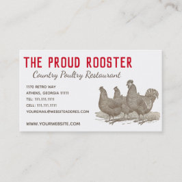 Plymouth Rock Chickens, Rooster Visitekaartje