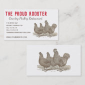 Plymouth Rock Chickens, Rooster Visitekaartje (Voorkant / Achterkant)