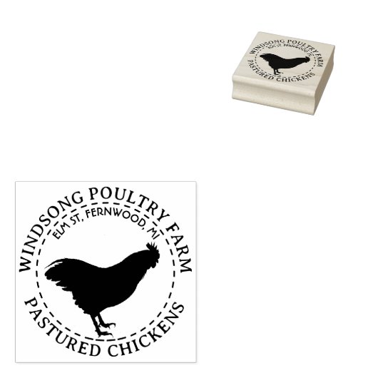 Plymouth Rock Hen Poultry Boerderij Business Stamp Rubberstempel (Gestempeld)