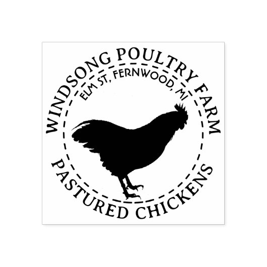 Plymouth Rock Hen Poultry Boerderij Business Stamp Rubberstempel (Afrduk)