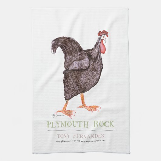 PLYMOUTH ROCK HEN, tony fernandes Theedoek (Verticaal)