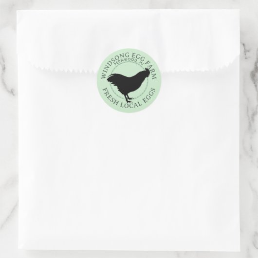 Plymouth Rock hen verse lokale eieren karton label (Tas)