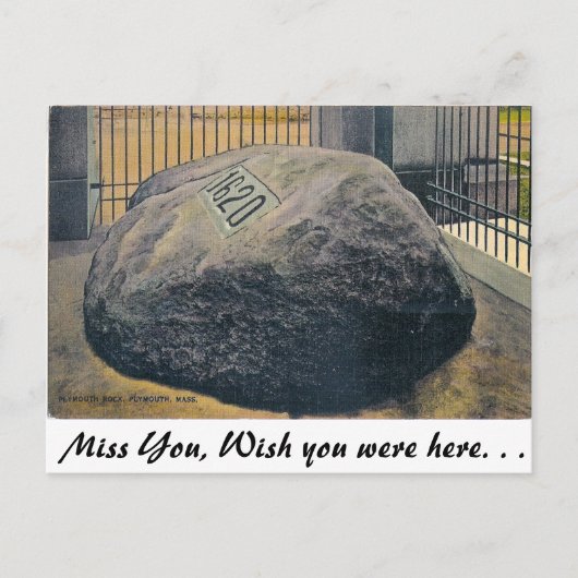Plymouth Rock, Plymouth, Massachusetts Briefkaart (Voorkant)