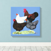 Plymouth Rock Quartet Canvas Afdruk (Insitu (Houten vloer))
