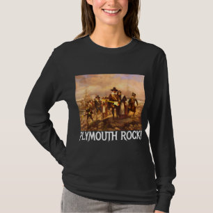Plymouth Rock. Thanksgiving Pelgrims Rocking Guita T-shirt