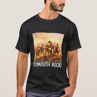 Plymouth Rock Thanksgiving Pilgrims Rockende Gitaa T-shirt