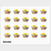 Plymouth Rocks: Sunrise Ronde Sticker (Vel)