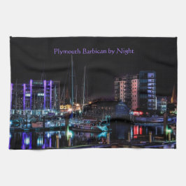 Plymouth Souvenir - The Barbican by Night Theedoek