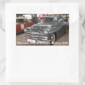 Plymouth Special De Luxe. Gebouwd in 1949 Rechthoekige Sticker (Tas)