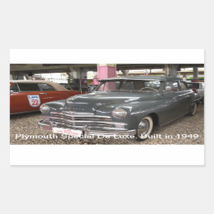 Plymouth Special De Luxe. Gebouwd in 1949 Rechthoekige Sticker