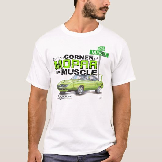 Plymouth Superbird Corner of MOPAR and Muscle T-shirt (Voorkant)