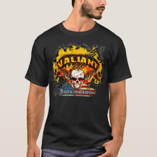 Plymouth Valiant - Burnout Banner Skull -n-Flag T-shirt