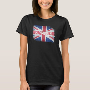 Plymouth Verenigd Koninkrijk Britse Vlag Vintage U T-shirt