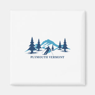Plymouth Vermont Ski Resort Skiën Skier _1 Magneet