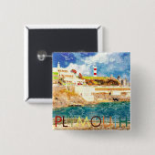 Plymouth Vierkante Button 5,1 Cm (Voorkant /achterkant)