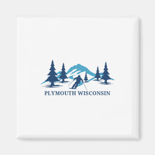 Plymouth Wisconsin Skigebied Skiën Skiloper Magneet