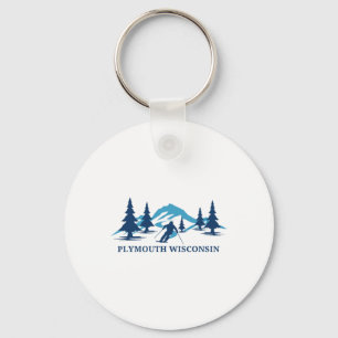 Plymouth Wisconsin Skigebied Skiën Skiloper Sleutelhanger