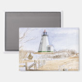 Plymouther vuurtoren waterverfschildering magneet (Voorkant / Achterkant)