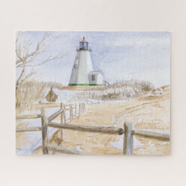 Plymoutht Vuurtoren Watercolor 520-delig Puzzel