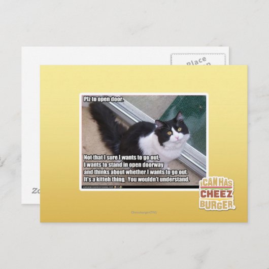 Plz aan open deur briefkaart (Voorkant / Achterkant)