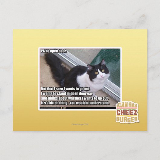 Plz aan open deur briefkaart (Voorkant)