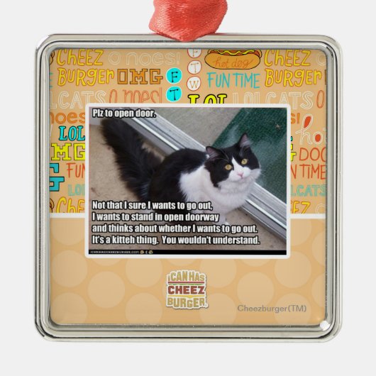 Plz aan open deur metalen ornament (Voorkant)