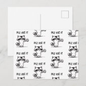 plz gebruik het - grappige racoon sarcastisch briefkaart (Voorkant / Achterkant)